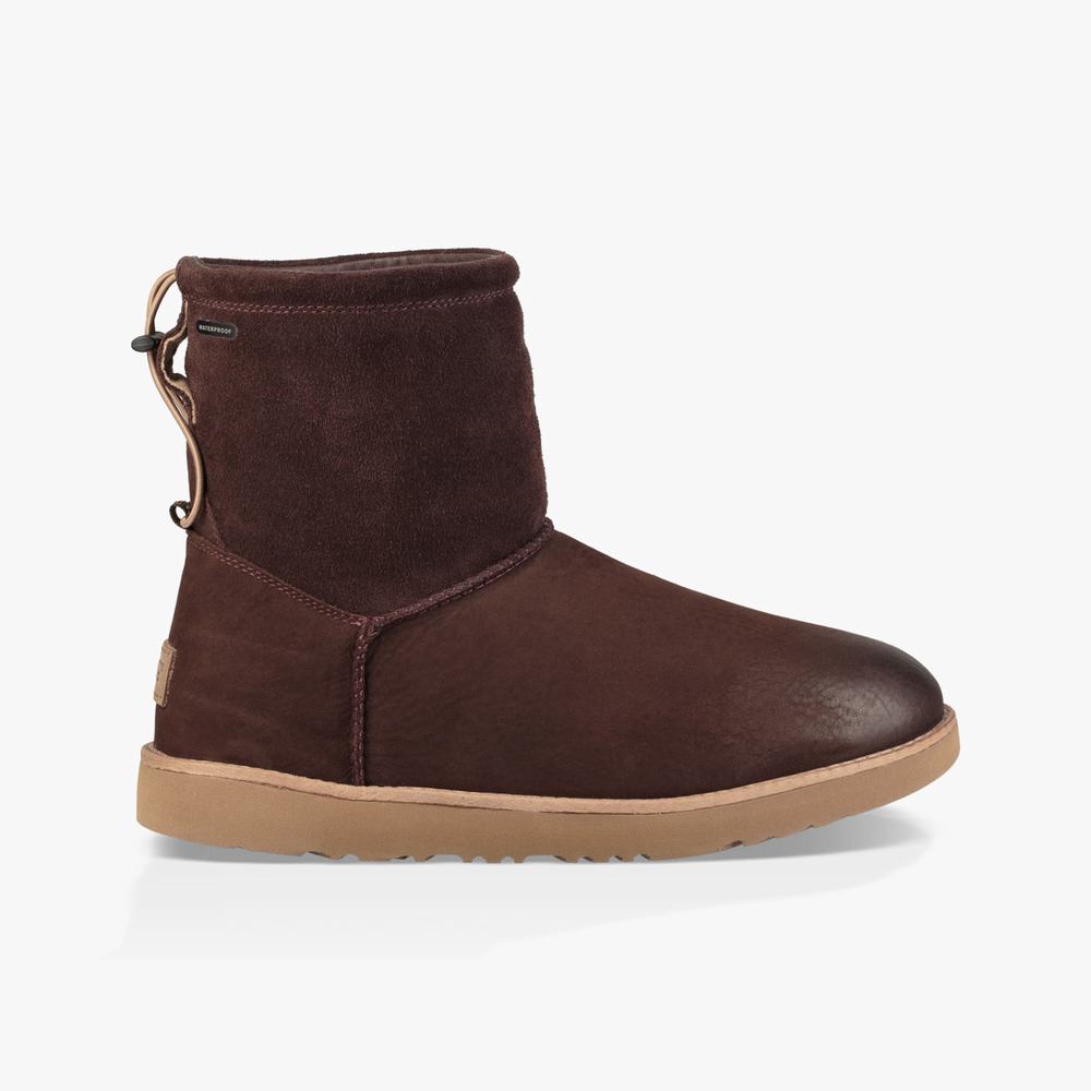 Bottes Imperméables UGG Classic Toggle Homme Bordeaux Soldes 173HRNGI